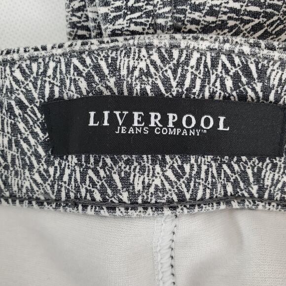 Liverpool Black White Plaid Stretch Leggings 4 Pull on Activewear Casual Pants - Picture 3 of 9